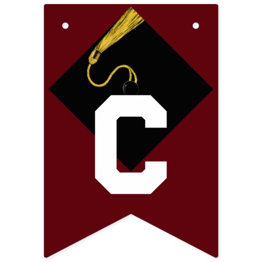 Afstuderen Gefeliciteerd Maroon Vlaggetjes (Eerste vlag)