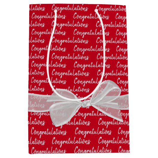 Afstuderen gefeliciteerd met Bow Medium Cadeauzakje (Voorkant)