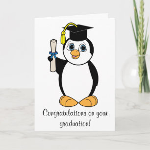 Afstuderen Gefeliciteerd met Boy Penguin Kaart