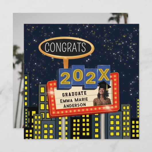 Afstuderen Gefeliciteerd met het Billboard van Cit Aankondiging (Voorkant / Achterkant)