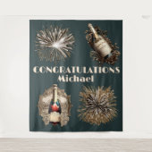 Afstuderen Gefeliciteerd met het vieren van bubbel Wandkleed (Voorkant)