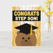 Afstuderen gefeliciteerd met Step Son Kaart (Gele Bloem)