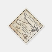 Afstuderen Gefeliciteerd Monogram Kompas & Kaart Servet (Hoek)