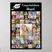Afstuderen Gefeliciteerd Naam 55 Fotocollage Poster (Voorkant)