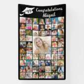 Afstuderen Gefeliciteerd Naam 62 Fotocollage Spandoek (Verticaal)