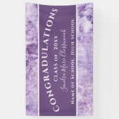 Afstuderen gefeliciteerd Paars Amethyst Crystal Spandoek (Verticaal)