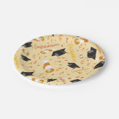 Afstuderen gefeliciteerd papieren bordje (Gekanteld)