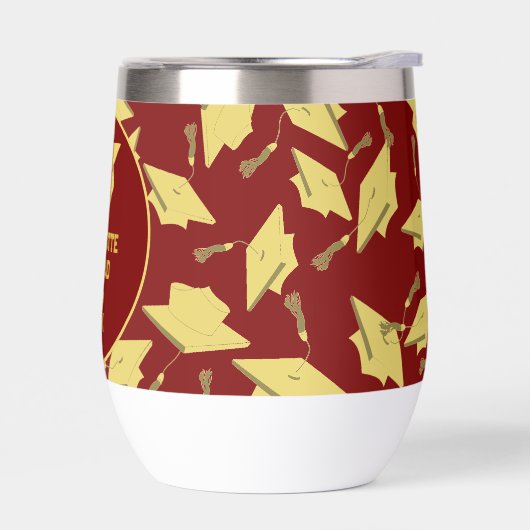 Afstuderen Gefeliciteerd Personaliseer Maroon Gold (Links)