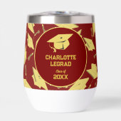 Afstuderen Gefeliciteerd Personaliseer Maroon Gold (Voorkant)