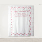 Afstuderen Gefeliciteerd Pink Bow Achtergrond Wandkleed (Voorkant)