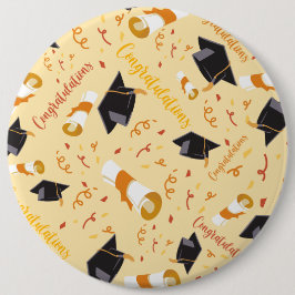 Afstuderen gefeliciteerd ronde button 6,0 cm