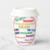 Afstuderen Gefeliciteerd Typografienaam Papieren Bekers (Voorkant)