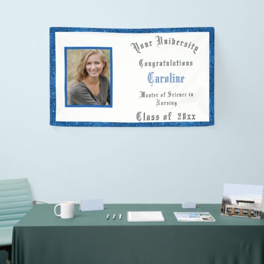 Afstuderen, Gefeliciteerd Verpleegster Glitter, Fo Spandoek (Beurs)