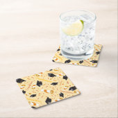 Afstuderen gefeliciteerd vierkante kartonnen onderzetter (Insitu)