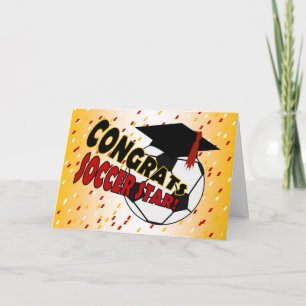 Afstuderen Gefeliciteerd voor een Soccer Star Kaart