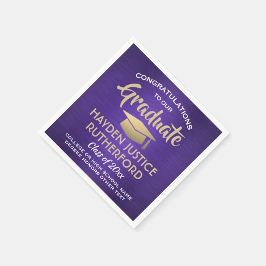Afstuderen gegoten Paars goud en wit Servet (Hoek)