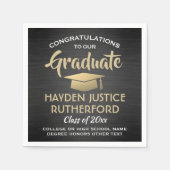 Afstuderen gegoten zwart goud en wit servet (Voorkant)