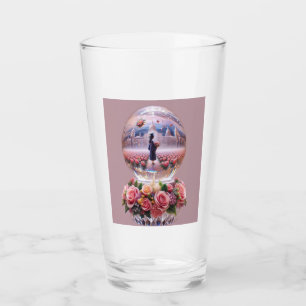 Afstuderen gegraveerde fotobal glas