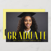 Afstuderen gele MBA overlay moderne foto Aankondiging (Voorkant / Achterkant)