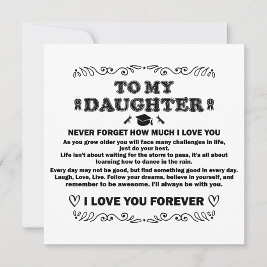 Afstuderen Geschenken voor Dochter 2024 Inspireren Kaart (Voorkant)