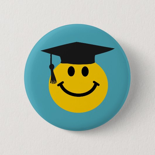 Afstuderen gezicht ronde button 5,7 cm (Voorkant)