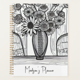 Afstuderen Gift for her Floral Art niet gedateerd Planner