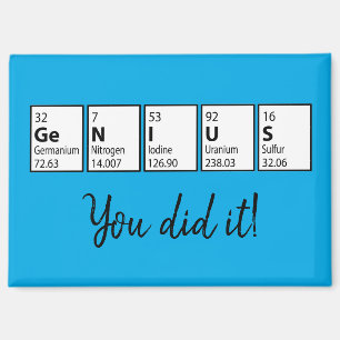 Afstuderen Gift Genius Periodic Table Science Geek Magneet