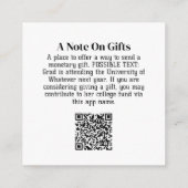 Afstuderen Gift QR-code met foto aan de voorkant Informatiekaartje (Achterkant)