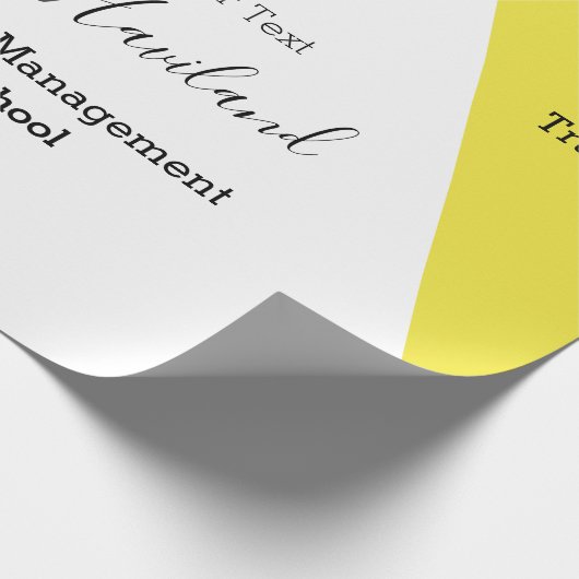 Afstuderen Gift Wrap Geel en Wit HAMbyWG Cadeaupapier (Hoek)