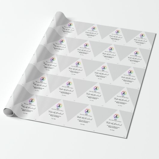 Afstuderen Gift Wrap Licht Grijs en Wit HAMbWG Cadeaupapier (Uitgerold)