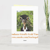 Afstuderen Giraffe Gold Tassel Kaart (Achterkant)