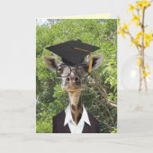 Afstuderen Giraffe Gold Tassel Kaart (Gele Bloem)