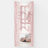 Afstuderen Girly Roos Gold Glitter Lights Foto Spandoek (Verticaal)