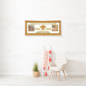 Afstuderen Glam Gold Gefeliciteerd Foto Spandoek (Insitu)