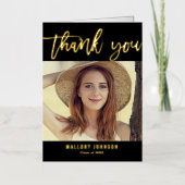 Afstuderen Glimmer FOLIE geborsteld Folie Wenskaart (Voorkant)