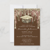 Afstuderen Glitter Photo Brown Gold Kaart (Voorkant)