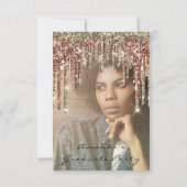 Afstuderen Glitter Photo Brown Gold Kaart (Achterkant)