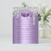 Afstuderen Glitter Silver Grey Drift Paars Kaart (Staand voorkant)