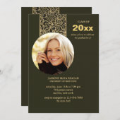 Afstuderen Glitz Fotouitnodiging Kaart (Voorkant / Achterkant)