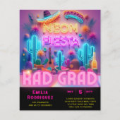 Afstuderen Glow Party Invitación Fiesta de Neón (Voorkant)