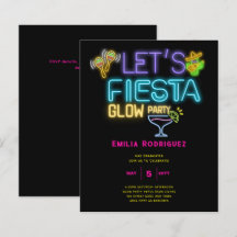 Afstuderen Glow Party Invitación Fiesta de Neón