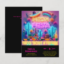 Afstuderen Glow Party Invitación Fiesta de Neón
