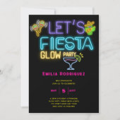 Afstuderen Glow Party Invitación Fiesta de Neón Kaart (Voorkant)