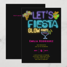 Afstuderen Glow Party Invitación Fiesta de Neón