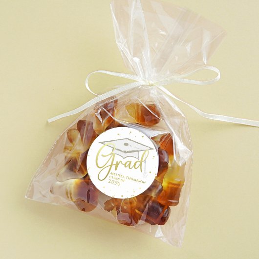 Afstuderen Gold Afstudeerder Calligrafie Gradup Ca Ronde Sticker