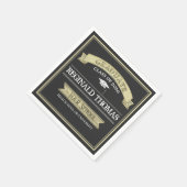 Afstuderen Gold Black  banner Mortarboard Servet (Hoek)