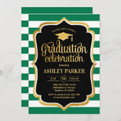 Afstuderen - Gold Black Green White Stripes Kaart (Voorkant / Achterkant)