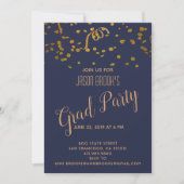 Afstuderen Gold Confetti Blowout Party Kaart (Voorkant)