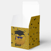 Afstuderen Gold Confetti-Sq Favor Box Bedankdoosjes (Geopend)