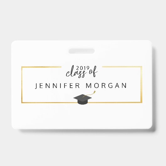 Afstuderen Gold Faux Folie Elegant Badge (Front)